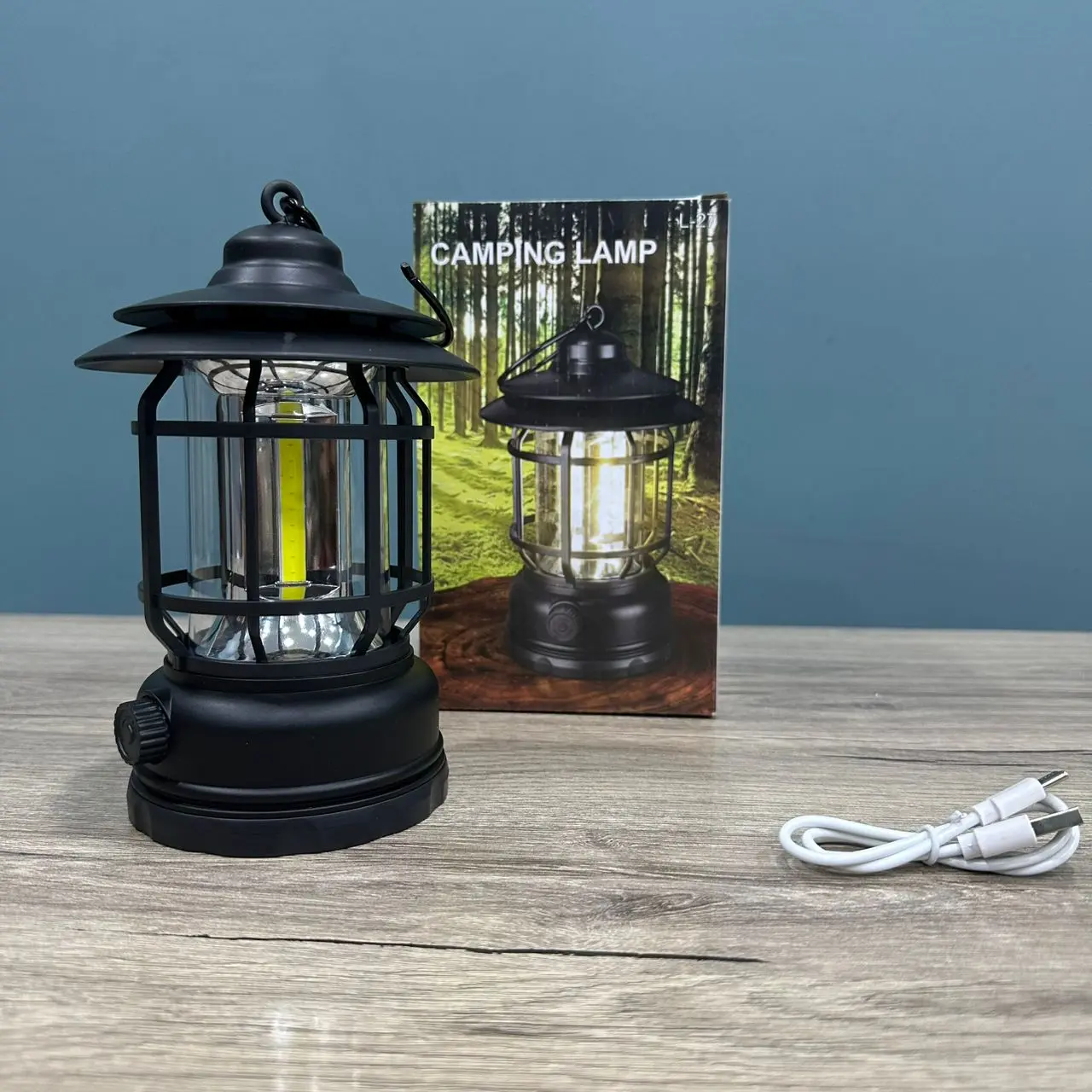 FANOUS LANTERNE CAMPING L-27 LAMPE LED AVEC BATTERY RECHARGEABLE BLACK NOIR